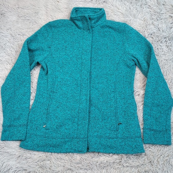 Lands End Jacket Womens S Blue Fleece  Softshell Gorpcore Zip Up Pockets Comfy - Picture 1 of 12